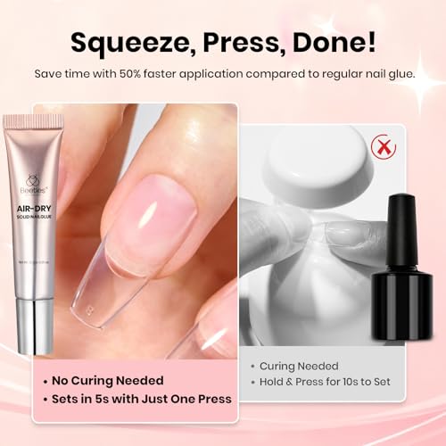 Beetles Nail Glue for Press On Nails - UV-Free, 2Pcs 10g