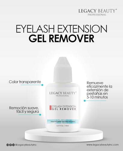 Eyelash Extension Gel Remover 15ml - Non-Drip Transparent Formula