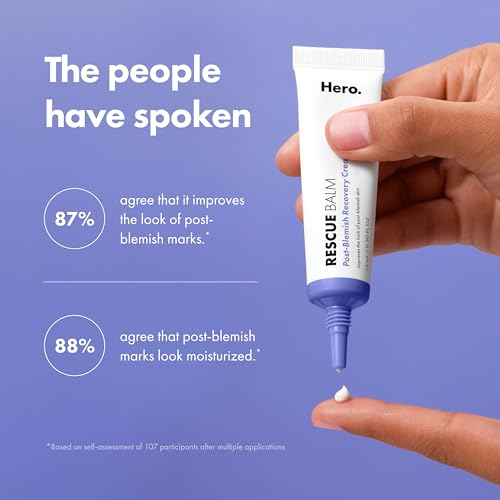 Hero Cosmetics Rescue Balm (New Formula)-The Post-Blemish Cream to Boost Hydration and Improve the Look of Post-Blemish Marks. Derm-Tested. New Formula. Won¡¯t Clog Pores. 15mL