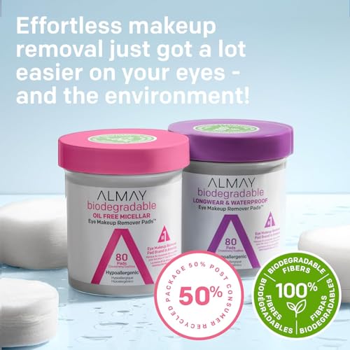 Almay Waterproof Eye Makeup Remover Pads, 80 Count