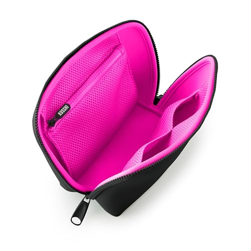 KUSSHI Neoprene Makeup Bag (Black/Pink)