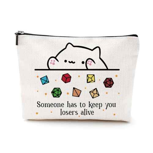 DnD Collection Class Character Makeup Bag Cat Throwing Dice DnD Dungeon Master Cosmetic Bag Dungeon Master Gifts Gamer Dice Bag Dragons Gamer Gift Dungeons And Dragons Gifts for Women