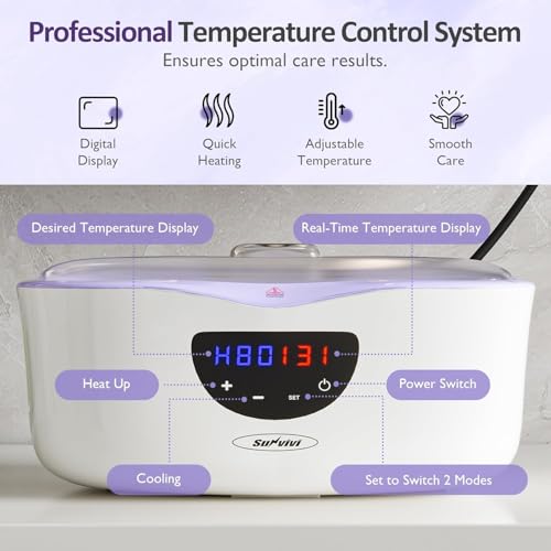 Sunvivi 4000ml Paraffin Wax Machine for Hands & Feet, Fast Heating & Temp Control