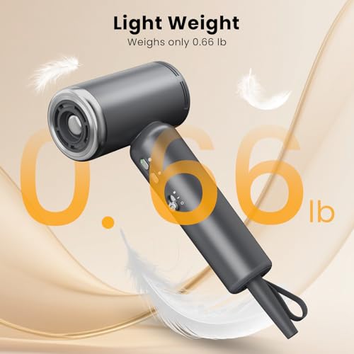 JIGGL Mini Travel Hair Dryer with Magnetic Diffuser, Dual-Voltage