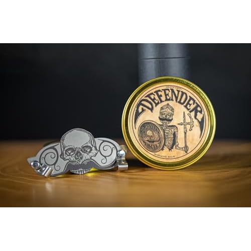 THE VINTAGE GROOMING CO. Defender Mustache Balm and Defender Mustache Guard Set | 2oz Mustache Balm & Mustache Drinking Protector
