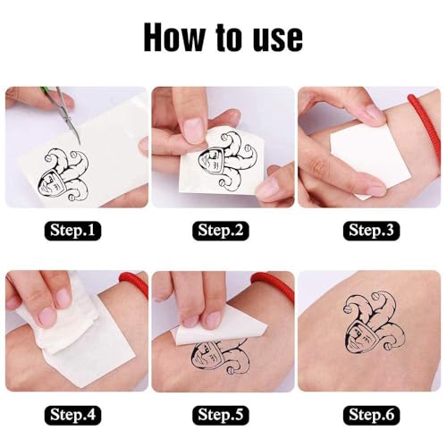 6 Sheet Halloween Temporary Tattoo Stickers - Waterproof Face Art