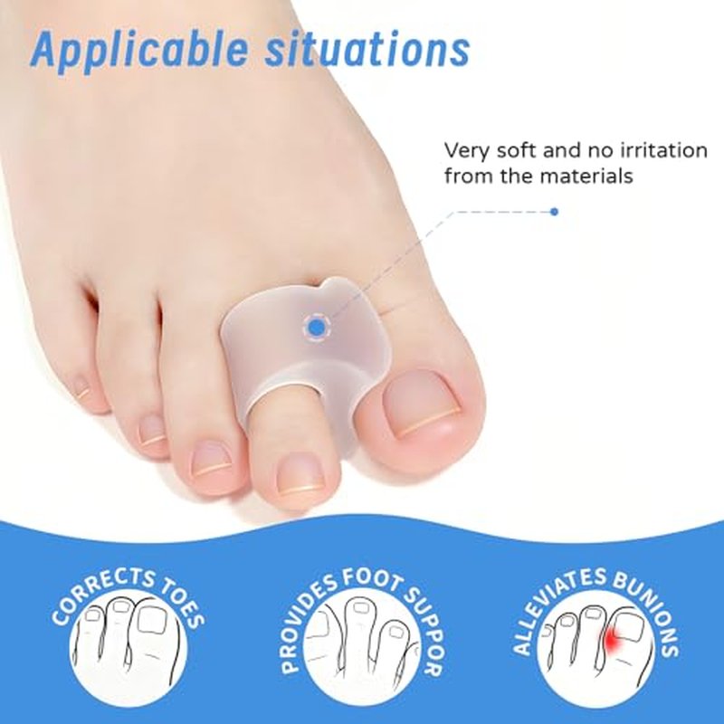 12 Pcs Gel Toe Separators for Women & Men - Comfort Spacers for Bunions