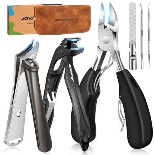 Nail Clippers for Seniors, Heavy Duty Ingrown Toenail Clippers with Long Handle£¬Angled Head Large Toe Nail Clippers and Slanted Nail Cutter for Thick Nail for Men Women Pregnant Elderly 6Pcs