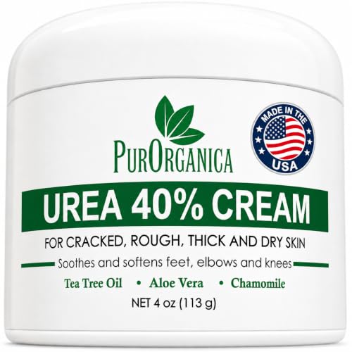 PurOrganica Urea Foot Cream 40% for Dry Cracked Heels & Calluses - 4 oz