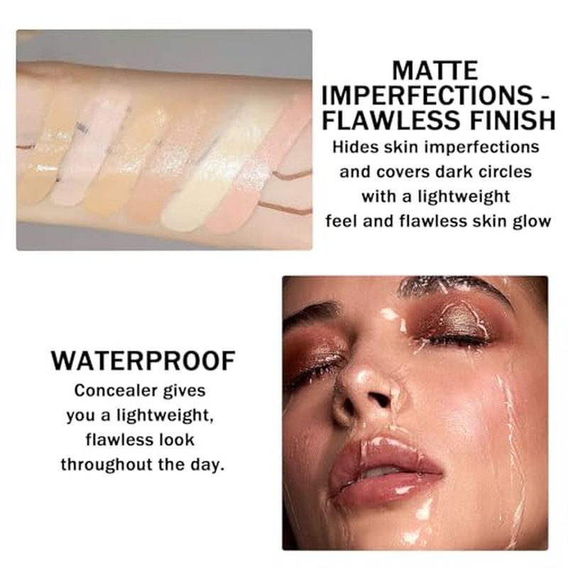 6 Colors Correcting Concealer Palette,Colors Corrector Palette,Long Lasting Concealer Cream Makeup Palettes,Natural Finish Cream Foundation,Contouring Highlighting Makeup Kit for Dark Circles
