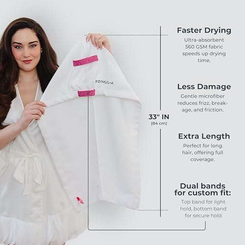 FORMUL-A Microfiber Hair Towel Wrap – Fast Drying, Anti-Frizz