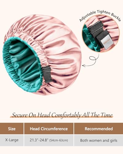 Mikimini Extra Large Reversible Satin Bonnet for Curly Hair