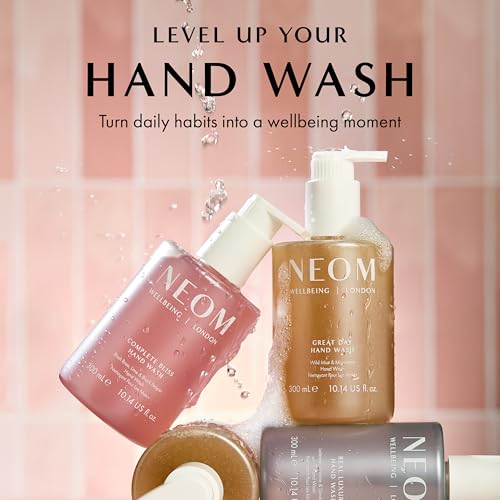 Neom Complete Bliss Hand Wash, 300ml | Blush Rose, Lime & Black Pepper I Natural colour derived from gardenia fruit I 100% Recyclable Bottle I Refillable