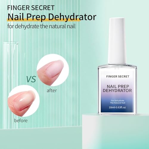 Nail Dehydrator - Acid-Free Fast-Drying Primer & Bonding Solution for Natural & Gel Nails - Long-Lasting Adhesion - 0.6 oz - Variation: Dehydrator