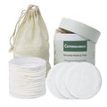 Reusable Bamboo Makeup Remover Pads - 25 Pack with Laundry Bag & Storage Box