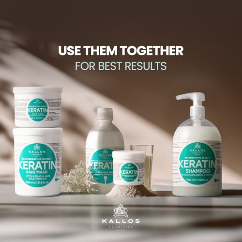Kallos Keratin Hair Mask 33.8 fl oz - Deeply Nourishing Treatment for Damaged Hair