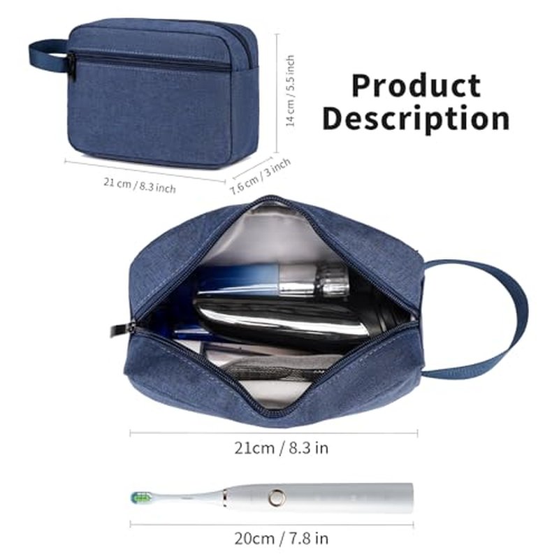 Water-Resistant Travel Toiletry Bag with Carry Handle - Compact Cosmetic Organizer for Men & Women
