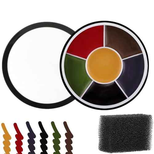 6 Color Bruise Wheel for Special Effects, FX Bruise Wheel, with 1pc Sponge, Halloween Bruise Makeup Kit, SFX Paint, for Clothes Face Body Paint, Trauma Make Up, Monster and Alien Makeup, 12g