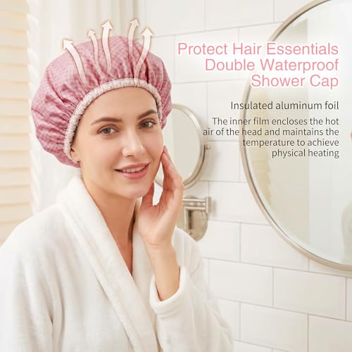 Heat Deep Conditioning Hair Cap with Aluminum Foil, 2-Pack