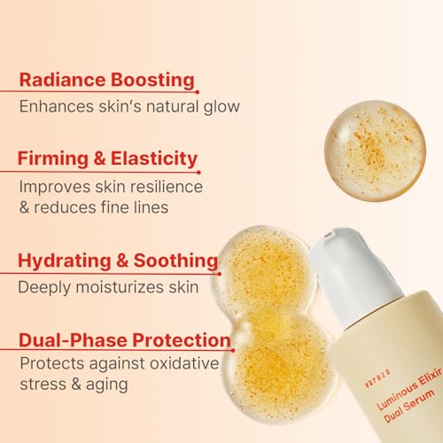Luminous Elixir Dual Serum for Face with 5% of Vita 7 Complex, Hyaluronic Acid, Vitamin K3 & CoQ10 Sea buckthorn oil, Hydrating & Skin Barrier Repair Anti-Redness Vegan Korean Skincare 50ml