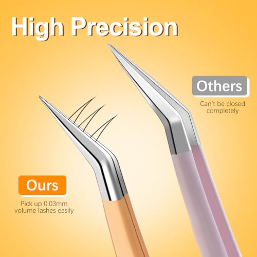 MORGLES Straight&Curved Lash Tweezers for Eyelash Extensions, 5pcs Eyelash Tweezers for False Lashes, Precision Tweezers for Crafting Lash Applicator Tool for Girls Women Beginners