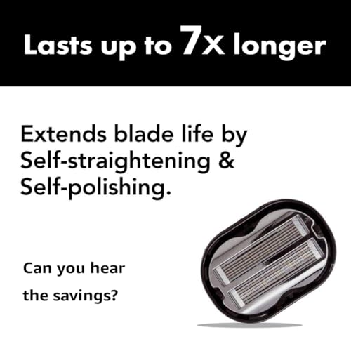 Premium Omnishaver Replacement Cartridge Refill Kit with Blade Removal Tool - Self Cleaning & Self-Stropping Shaving Razors for Men & Women - Safe & Smooth Mens Razors Blades Refills - 4 Cartridges