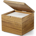Acacia Wood Face Towel Holder with Lid | Bathroom Storage