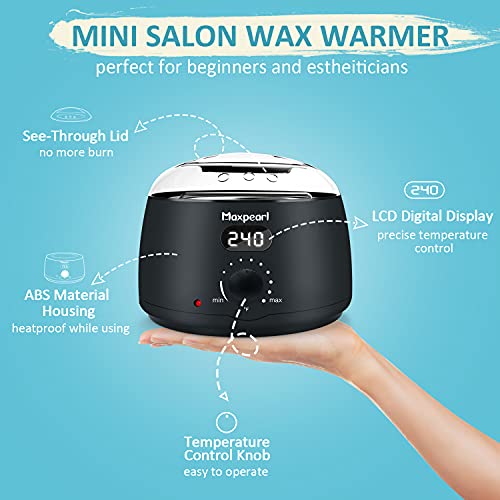 Maxpearl Digital Waxing Kit Pack - Digital Waxing Kit + 1.88LB/853g Wax Beads for Full Body Hair Removal