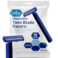 MED PRIDE Medical Razor, Double Edge Shaver (Medpride Disposable Razors | 50-Pack| Twin Blades & Easy Grip For Max Control & Smoothness| Unisex, Smooth & Comfortable Shaving Care for Men & Women)