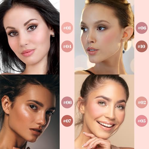 10-Color Blush Palette | Buildable Powder Blush for All Skin Tones