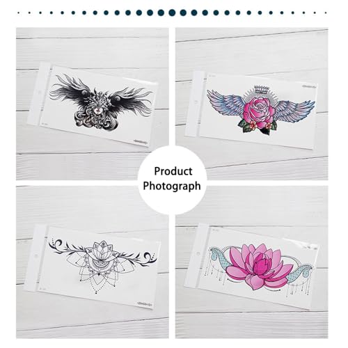 Temporary Neck Tattoos for Women 6 Pack - Realistic Fake Stickers