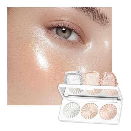 3-Color Shimmer Highlighter Palette – Long-Lasting, Waterproof