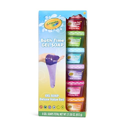 Crayola Bath Time Slime 6 Piece Set, Soaps with Slime Texture & Consistency, Multi Color Bath Soap 6 Pack / 3.6 oz Each, Colors Included: Red, Green, Blue, Purple, Pink, & Orange