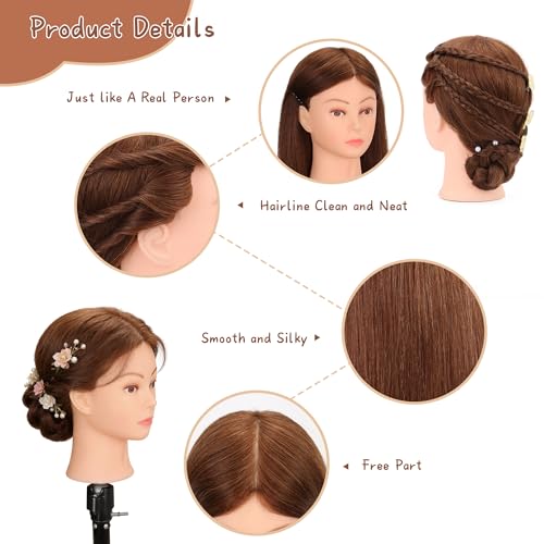Cosmetology Mannequin Head 22-24" Real Human Hair Training