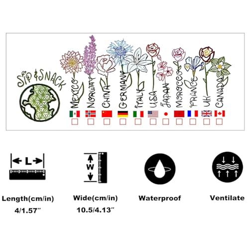 Epcot Drinking Around the World Temporary Tattoos Pack of 8