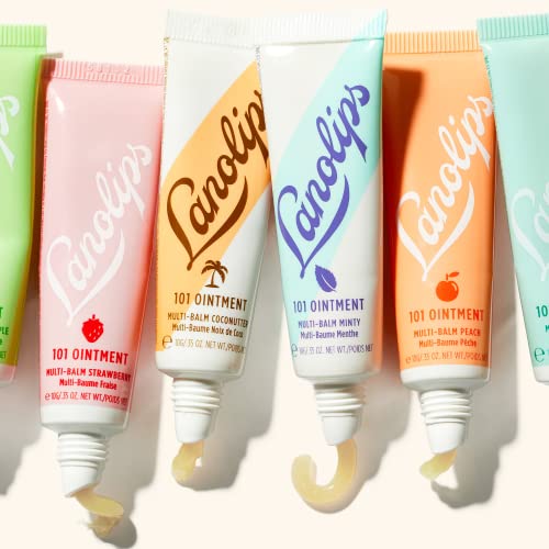 Lanolips Lip Hydration Duo ? Tinted Lip Balm Rhubarb (0.44 oz) + 101 Multipurpose Ointment Coconutter (0.35 oz) ? Nourishing Lip Care with Natural Aussie Lanolin