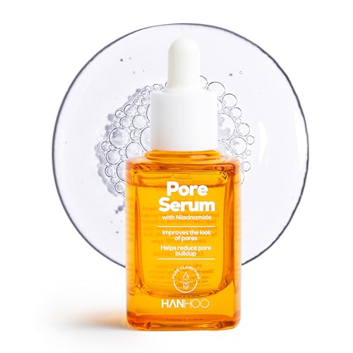 Hanhoo Pore Serum with Niacinamide, 1.01 Fl. Oz., with Niacinamide, Salicylic Acid, and Glycolic Acid, Gently Exfoliates, Clears Clogged Pores, Minimizes Enlarged Pores, Korean Skincare