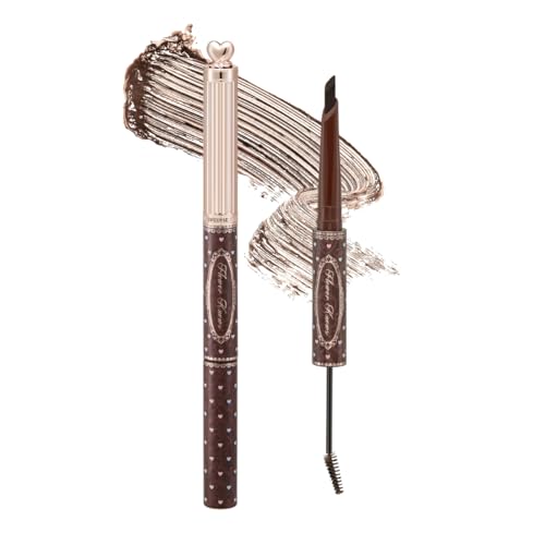 Flower Knows The Sweetie Bear Dual-Ended Brow Gel & Pencil,Long Lasting with Precision Tip,Eyebrow Definer Pencil,Creates Full,Natural-Looking,Tames and Combs Brow Brush(01 Taupe Brown)