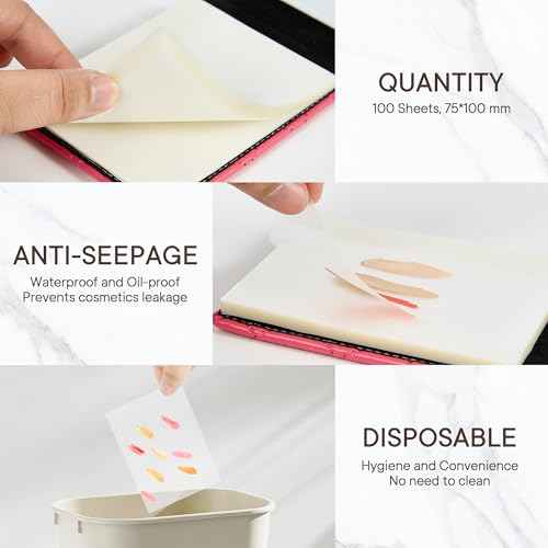 Alyfini Pocket Makeup Palette Mirror for Purse - 100 Disposable Sheets & Spatula, Small Travel Toiletry Essentials, Handheld Foundation/Lip/Nail Color Mixing Tray, Makeup Artist and Enthusiasts Gift