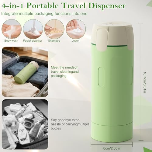4-in-1 Travel Dispenser Bottle - Leak-Proof Toiletry Container