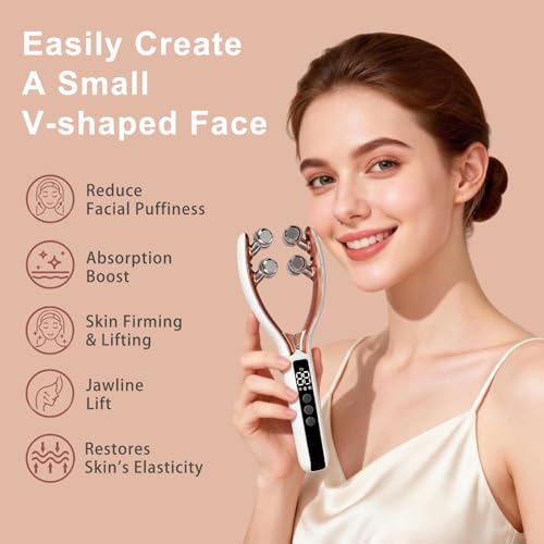 V-Shape Facial Massager with Red Light & Lymphatic Drainage
