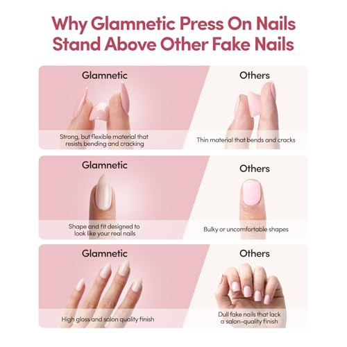 Glamnetic Press On Nails - Antipasto | Short Almond 30-Piece Kit
