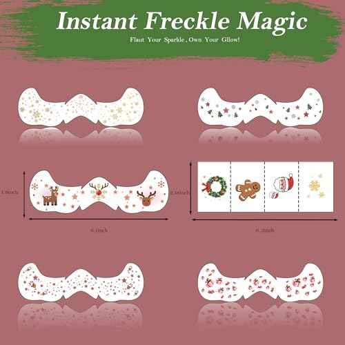 Christmas Glitter Face Tattoo,Diesetsr Body Glitter Temporary Tattoos Patches, Festival Rave Outfits for Women, Sparkle Patches for Kids, Party Christmas Festival Decorations,30 PCS
