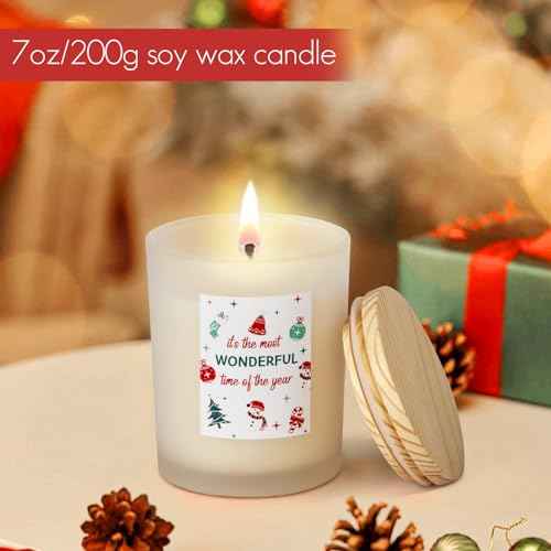 Christmas Spa Gifts for Women - Christmas Gift Ideas, Christmas Candles Gift, Christmas Gift Baskets for Women, Mom, Sister, Wife, Friend with Candle, Bath Bombs, Bath Salt, Soaps, Christmas Packaging
