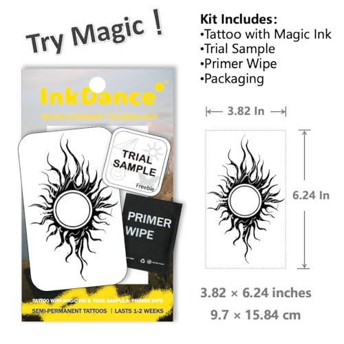 The Obsidian Sun Semi-Permanent Tattoo | 1-2 Week Waterproof