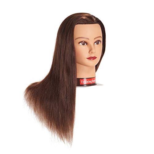 Human Hair Mannequin Head 20-22" Training Head with Clamp