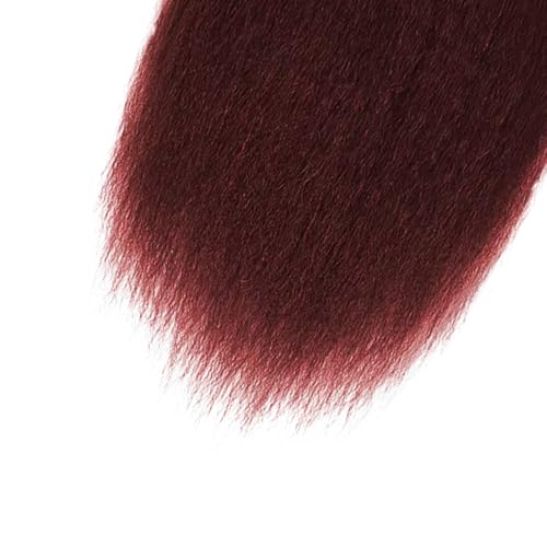 #99J Burgundy Yaki Straight Human Hair Bundles – 22/24/26 Inch