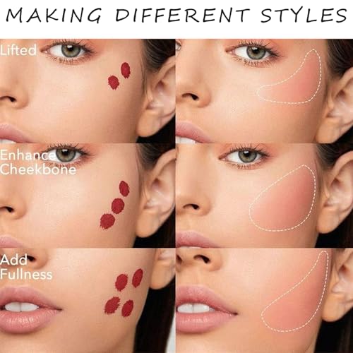 2 Pcs Liquid Blush for Cheeks, Soft Liquid Blush Natural Glow Makeup Red Blushwith Applicator High-Pigmented Cream Blush Liquid Long-Wearing Blush Set Mini Blush
