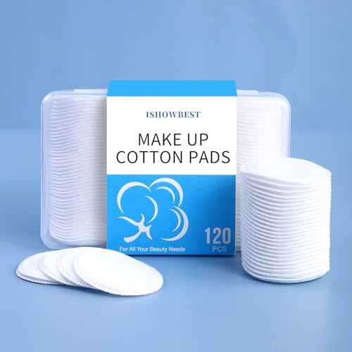Round Cotton Pads for Face 120 Count, ISHOWBEST Boxed Makeup Remover Cotton Pad, 100% Pure & Natural Facial Cleansing Round Pads, Hypoallergenic, Lint-Free