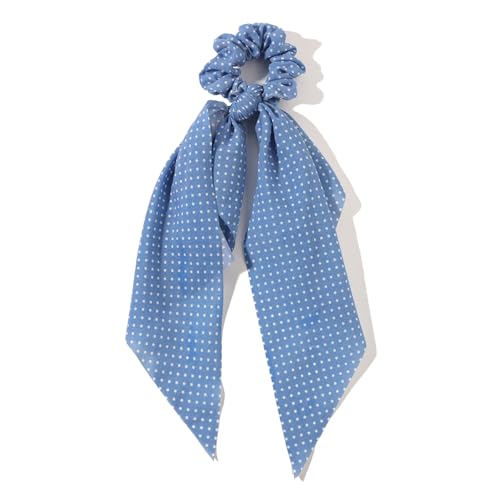 Bow Hair Scrunchies Set - 3pc Elastic Hair Ties with Scarf